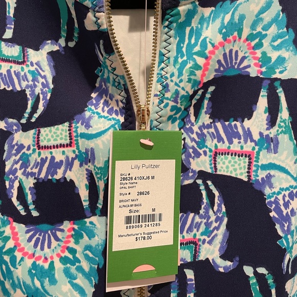 Lily Pulitzer Stretch Shift dress with zipper - Fancy Llama Print - Picture 2 of 3